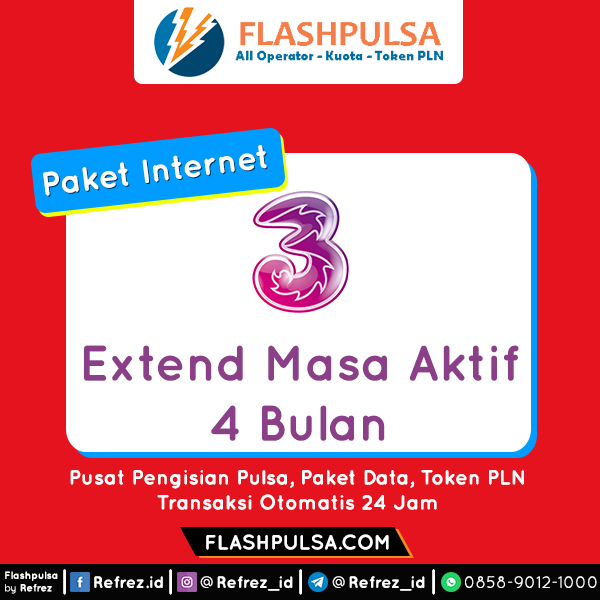 Paket Internet Three Data - MASA AKTIF 4 BULAN