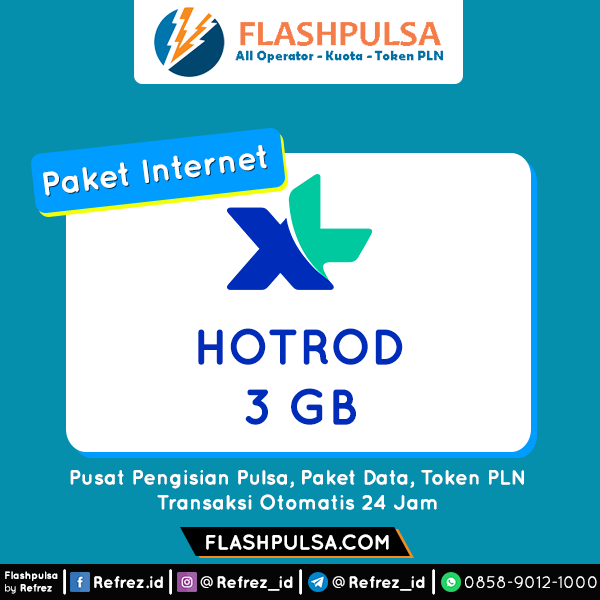 Paket Internet XL Hotrod - Hot Rod 24jam 3GB 30hr